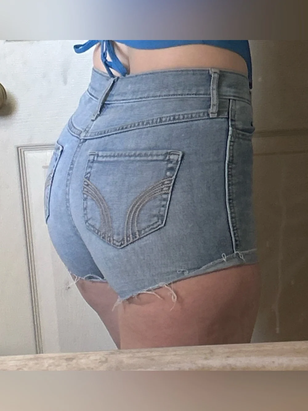 Hollister Light Blue Denim Short Shorts